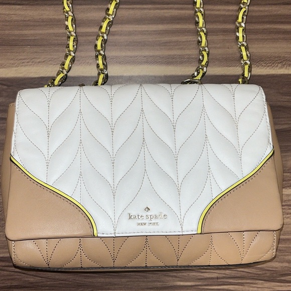 Kate Spade Briar Lane Emelyn quilted white/dove multi colorblock crossbody - Picture 6 of 16